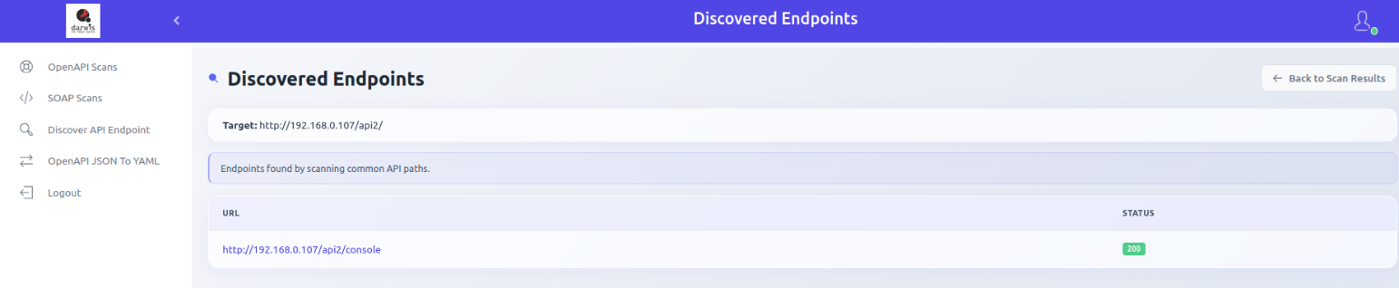Discovered endpoints